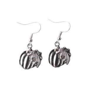 Pipi Tree Pewter Pumpkin Earrings NWOT